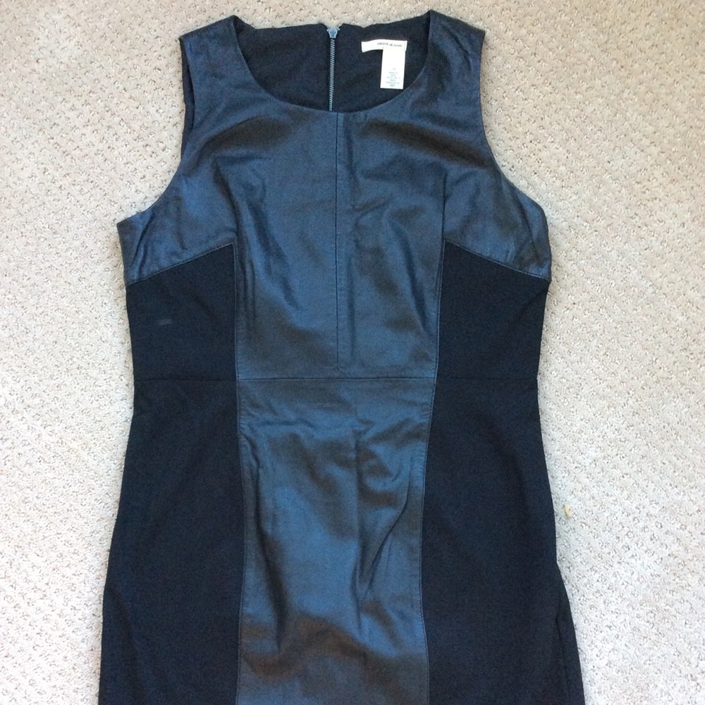 DKNY Sleeveless Dress with Leather Panel